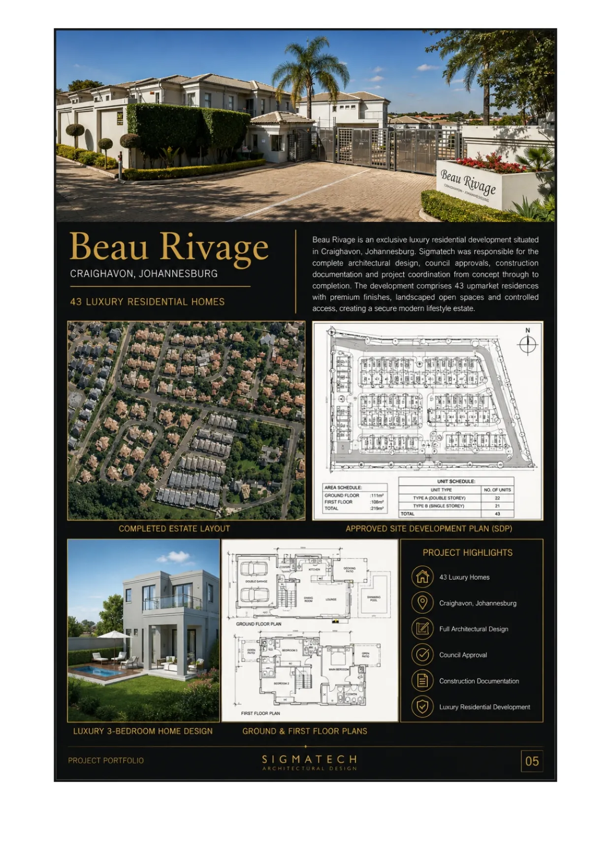 Beau Rivage project sheet — photos, site development plan, drawings and 3D renders