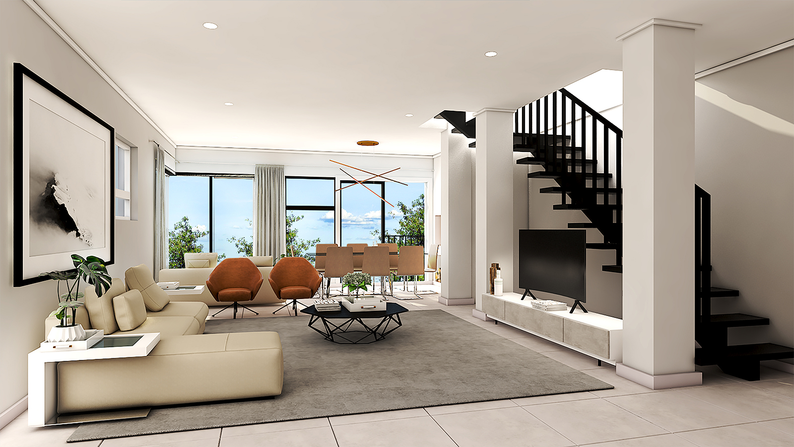Double-Volume Living & Feature Staircase